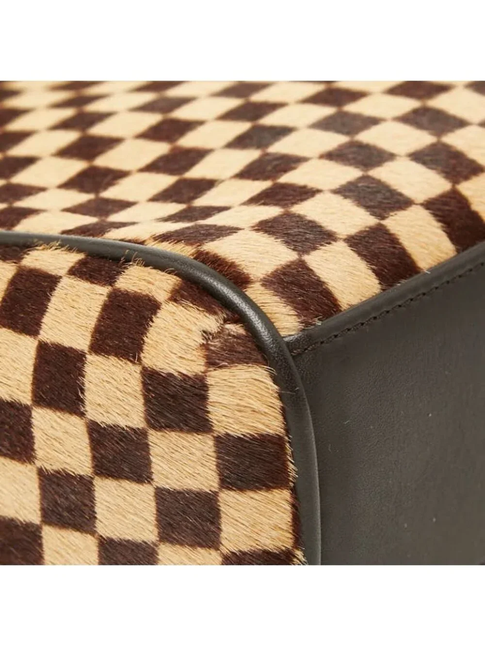 Louis Vuitton Damier Sauvage Lion Handbag Brown Beige Calf Hair Leather